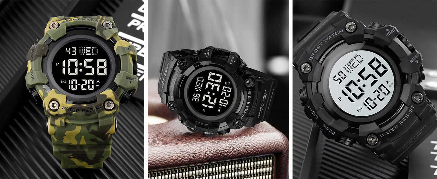 FANMIS Mens Military Multifunction Digital LED Watch