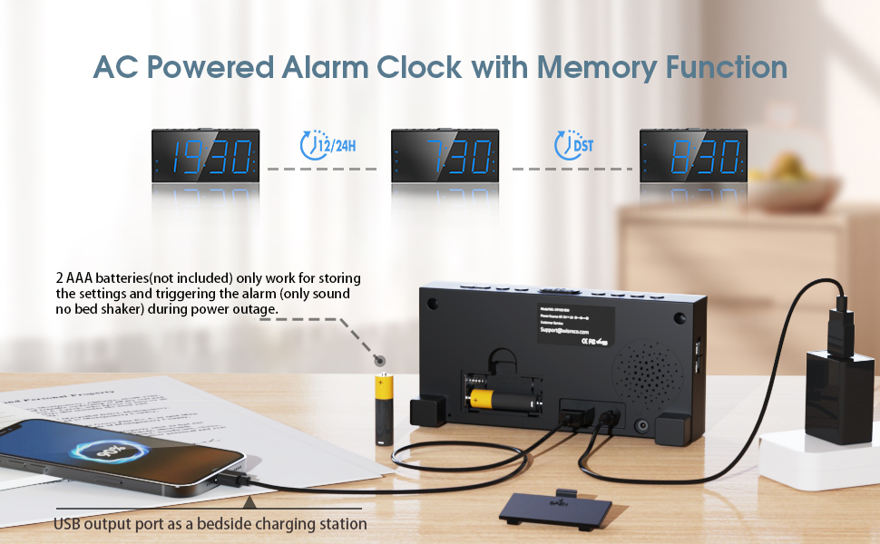 Plug in alarm clock