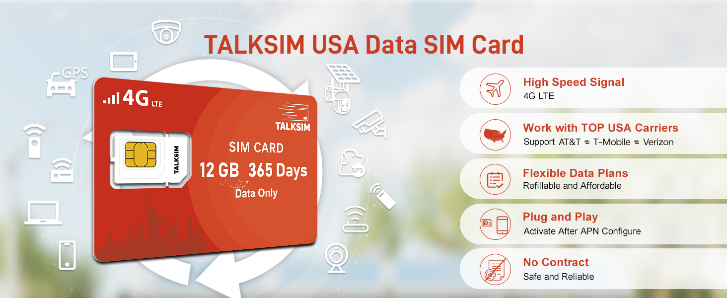 sim card data only USA 4g lte security camera nano us iot wifi router mobile WiFi hotspot cellular