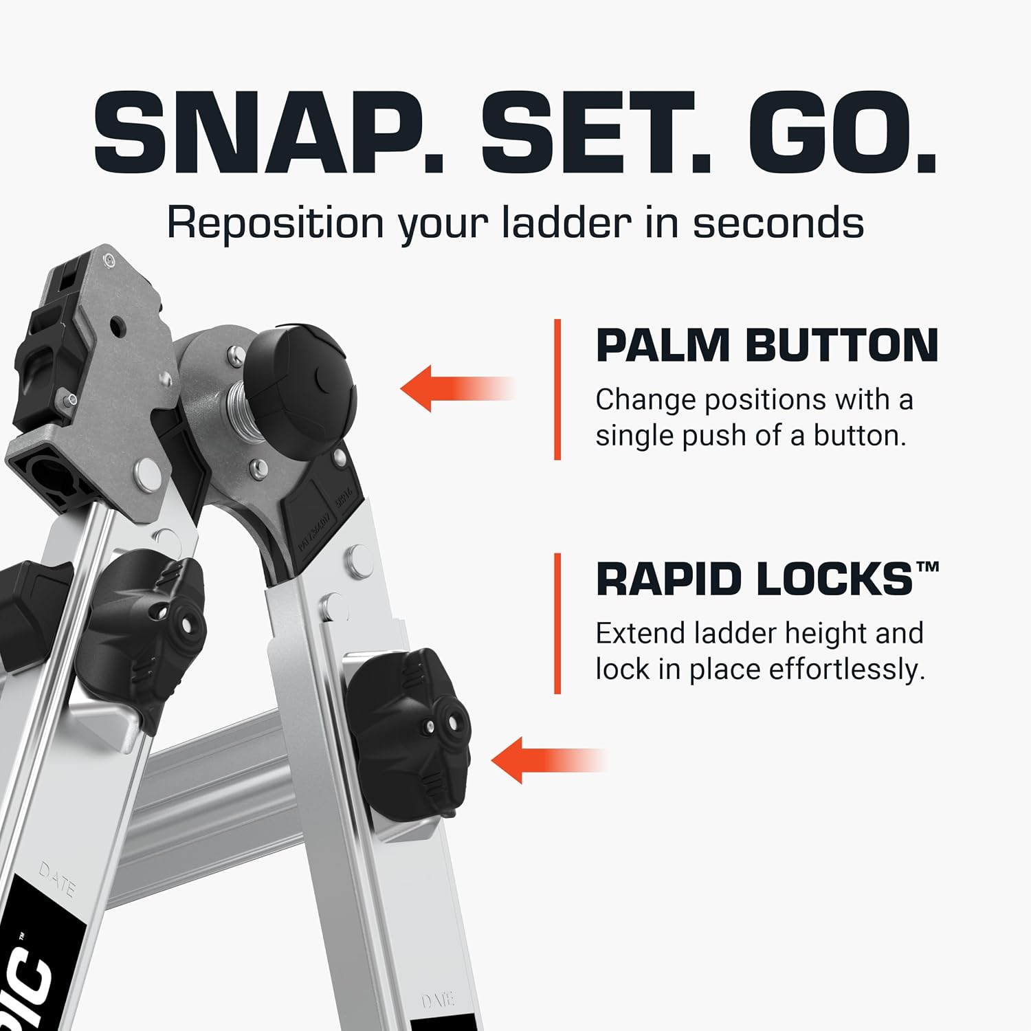 Little Giant Ladders, Epic, M26, 26 ft, Multi-Position Ladder, Aluminum, Type 1A, 300 lbs weight rating, (16826-818)