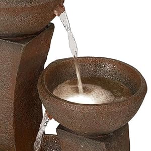 Curved Columns 31" High LED Light Modern Fountain