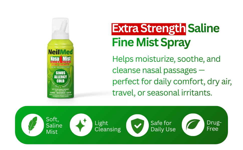 Relief from nasal dryness, post nasal drip, nasal allergies, allergic asthma, congestion, stuffiness