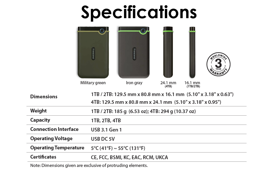 2.5" Portable HDD, StoreJet M3