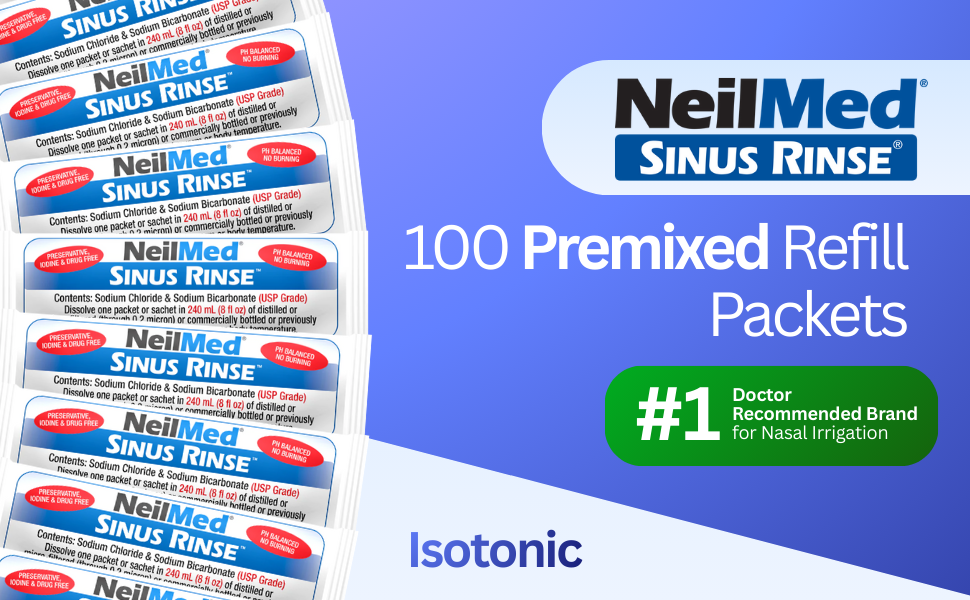 100 premixed sinus rinse packets