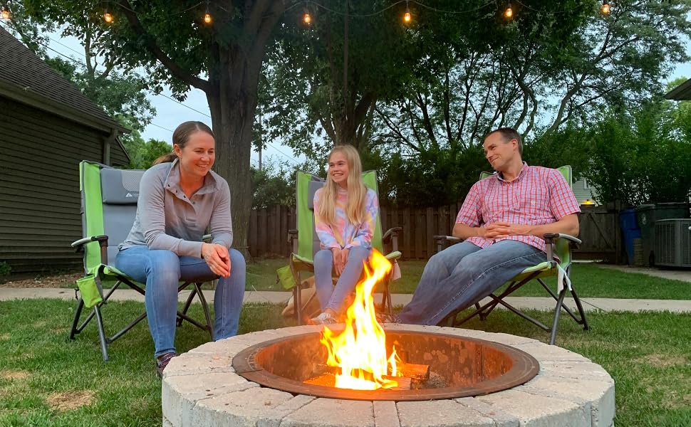 family around the fire