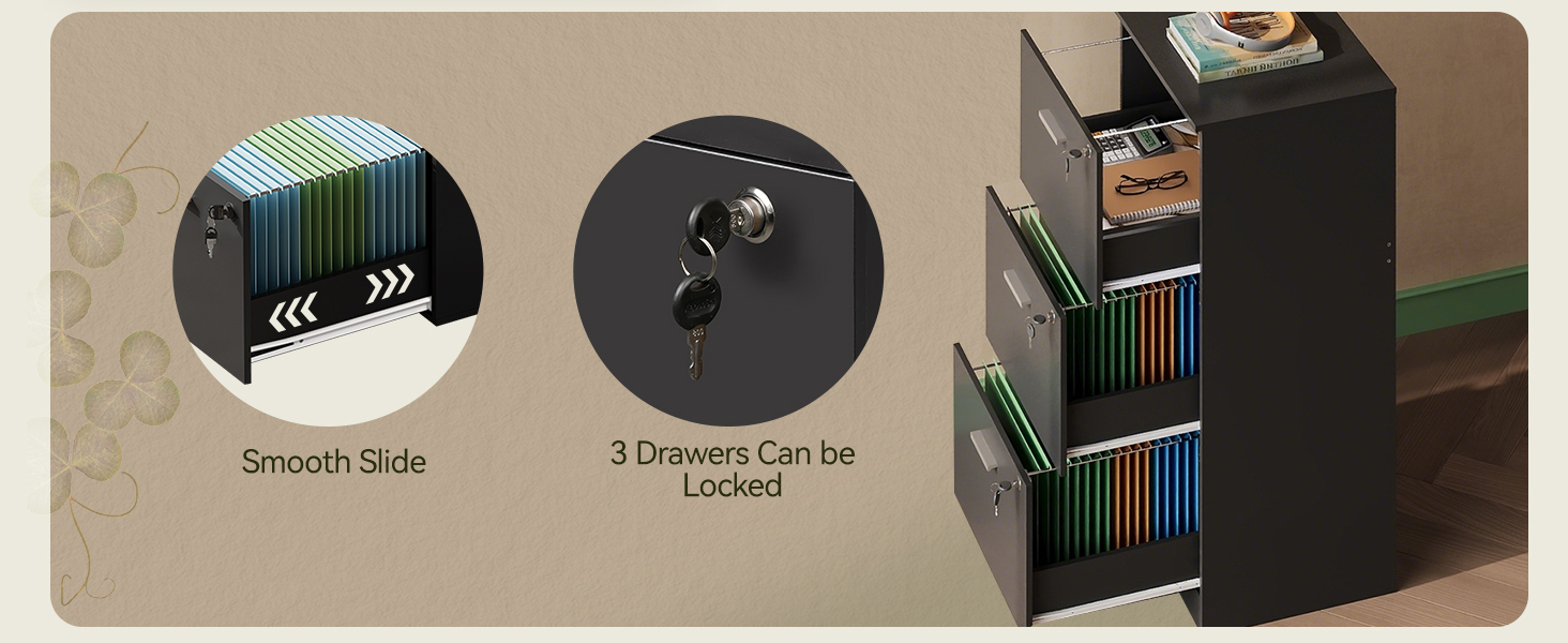 DEVAISE 3 Drawer Vertical Filing Cabinet