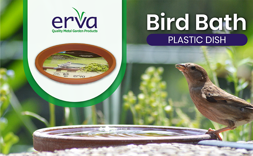 bird bath plastic dish bpa free terra cotta erva made in usa durable easy squirrel outdoors garden