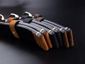 Berfine Thick Vintage Crazy Horse Leather Watch Bands Straps for Panerai for Men 20mm 22mm 24mm