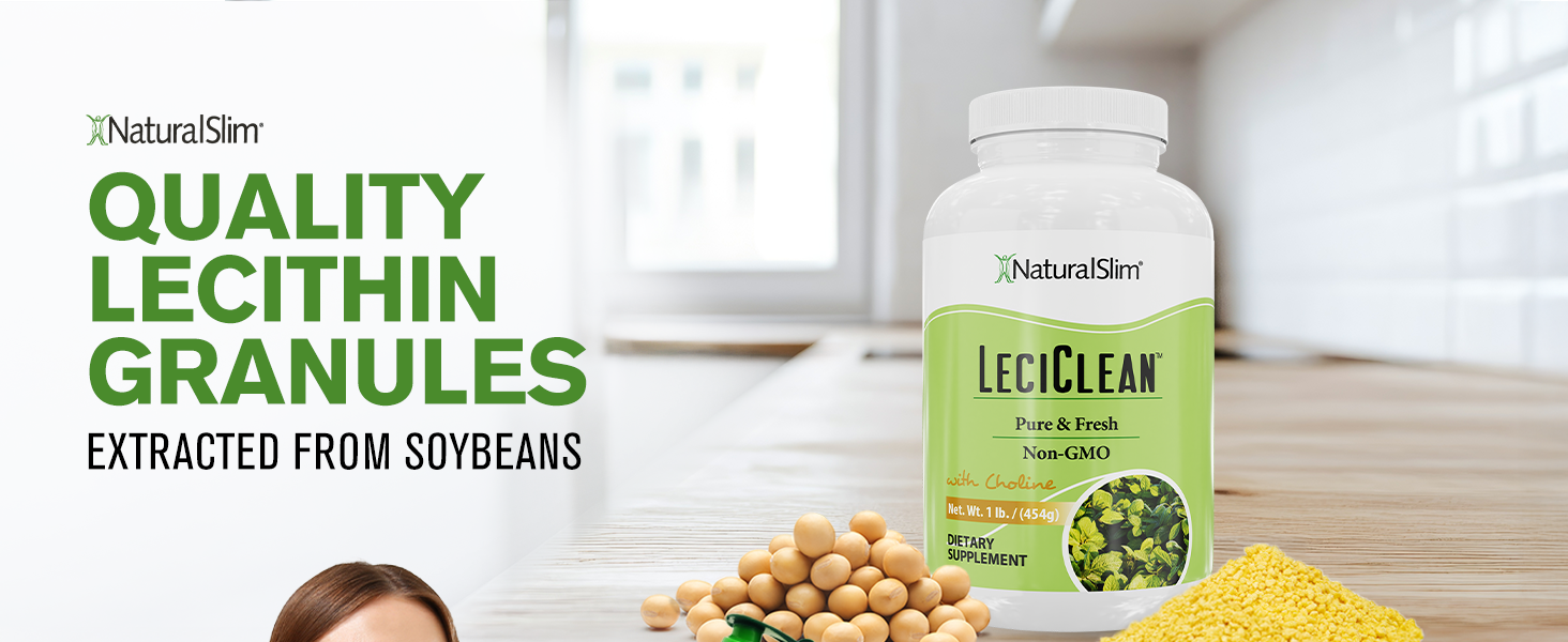 Naturalslim Leciclean Pure Soy Lecithin Powder Granules w/ Choline Food Grade &amp; Dissolves Easily