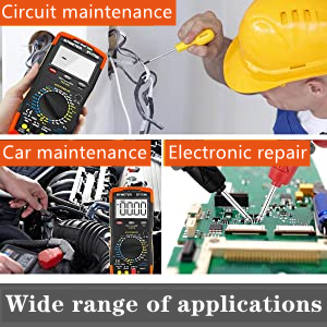 Auto Backlit, Data Hold, Dial indicator light, NCV Tester, True RMS, Relative Value