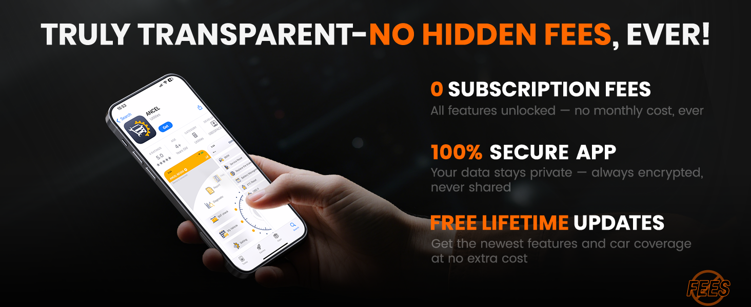 ANCEL BD310 app offers free access, no subscription fees, and lifetime updates for drivers