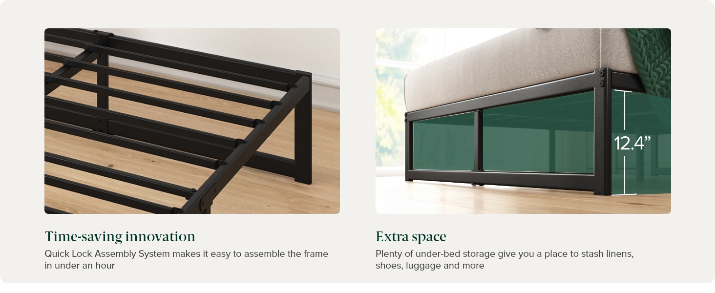 Abel QuickLock(R) Metal Platform Bed Frame Details