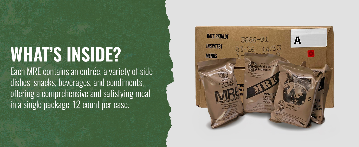 MRE side dishes snacks beverages condiments