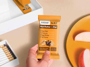 Office snack RXBAR Nut Butter &amp;amp; Oat Dark Chocolate peanut butter