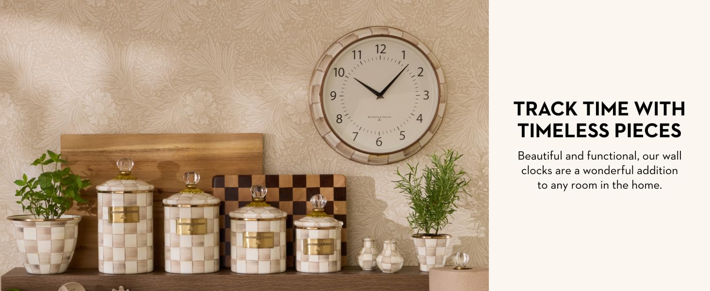 Wall clocks in all our favorite check patterns.