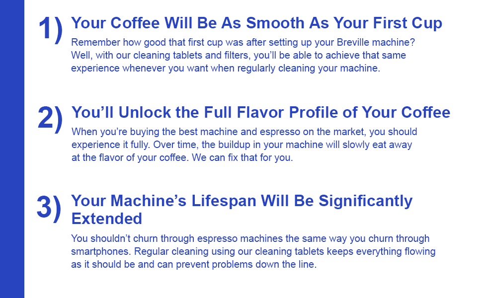 breville espresso machine cleaning tablets accessories filters