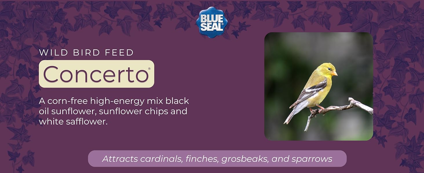 wild bird feed concerto for cardinals, finches, grosbeaks, and sparrows