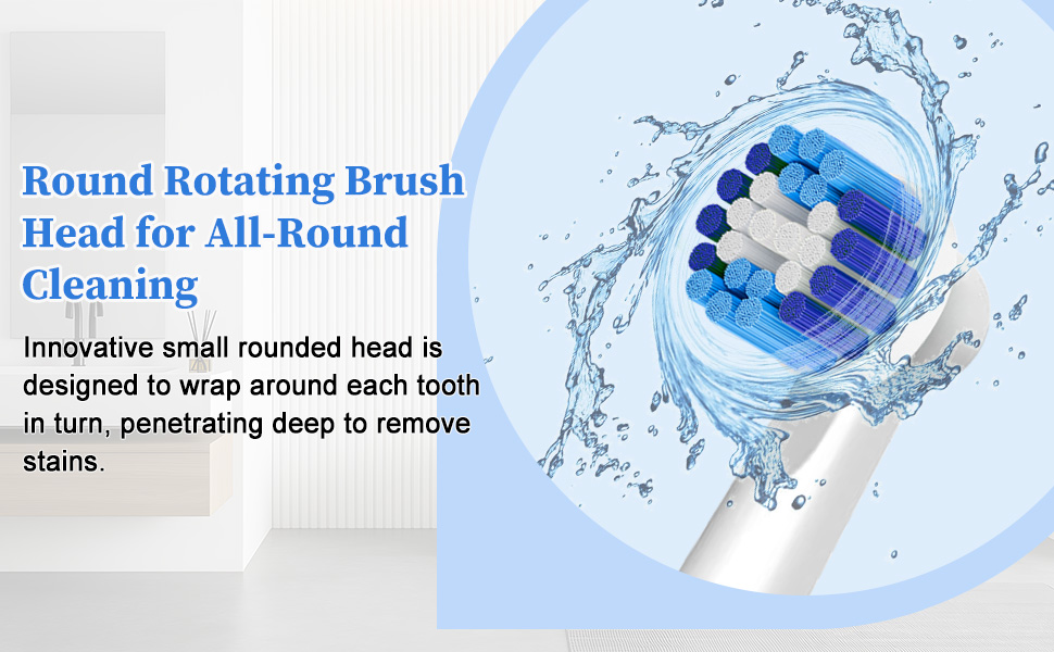 Round-headed rotating electric toothbrush head