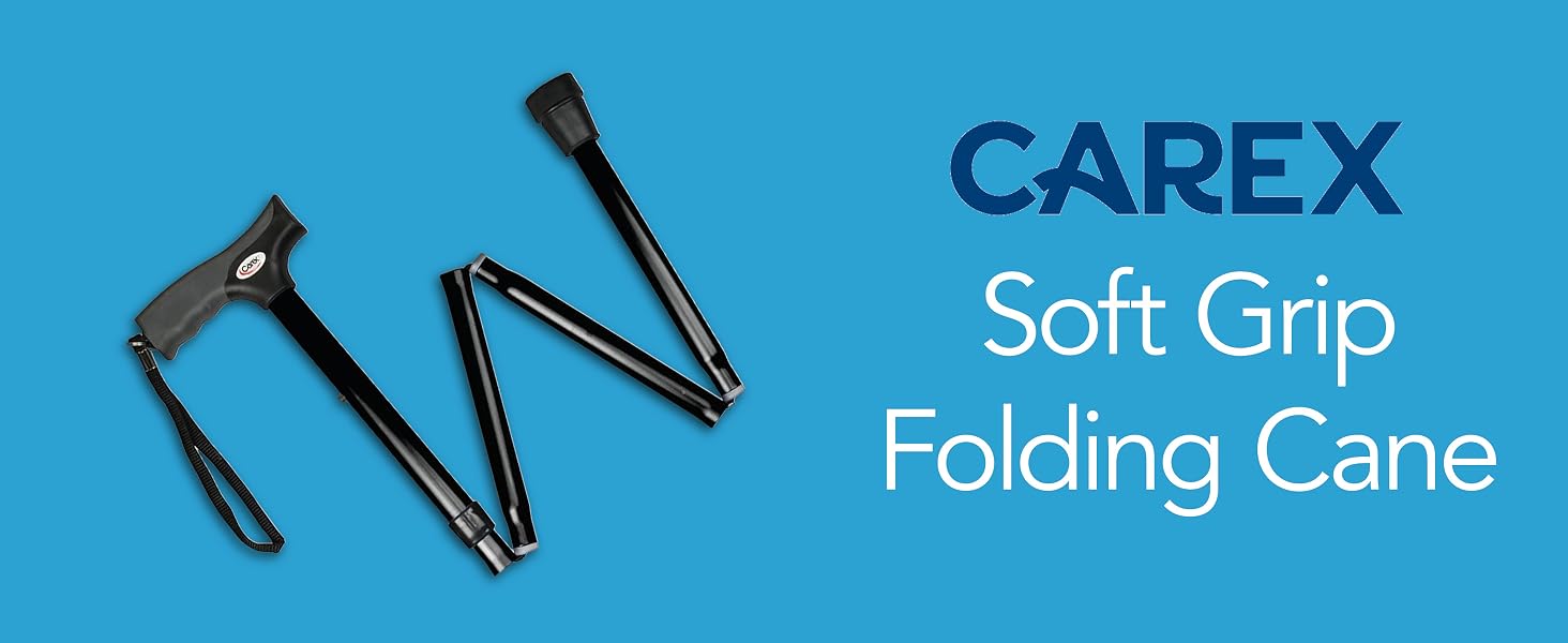 Soft Grip Folding Cane Black