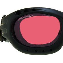 motorcycle biker goggles sun glasses shades red rose pink lens strap foam blocks wind