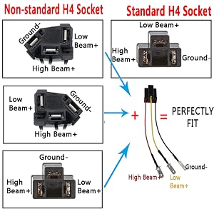 H4 wire harness