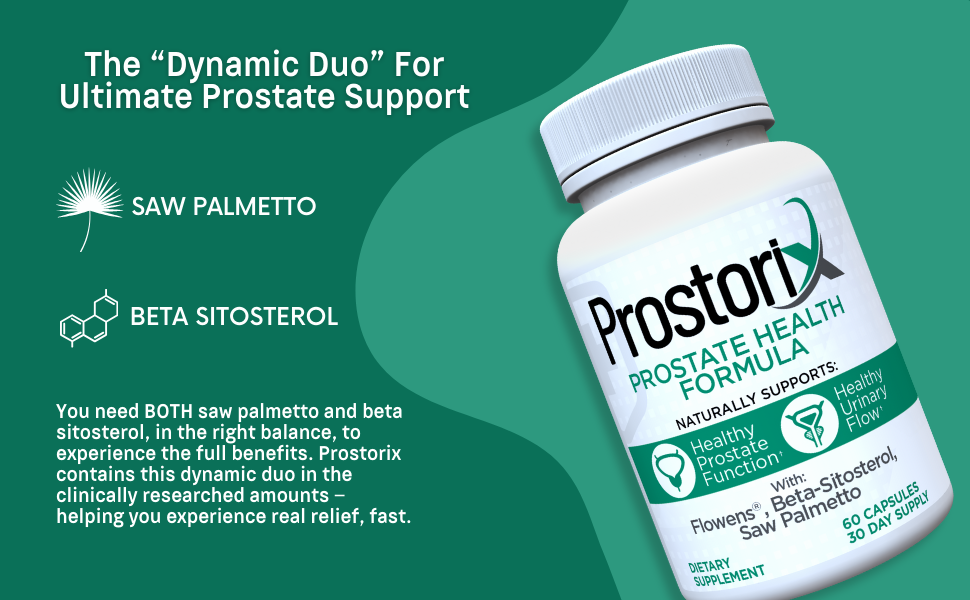 bottle of prostorix on a green background