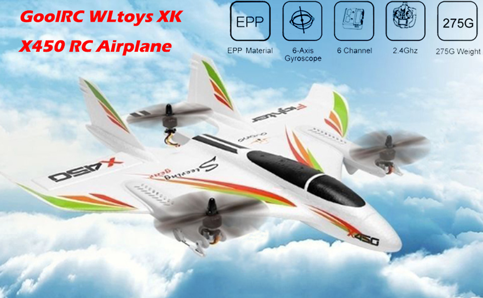 WLtoys XK X450 RC Airplane,Remote Control Airplane,RC Aircraft, RC Glider,Fixed Wing Plane