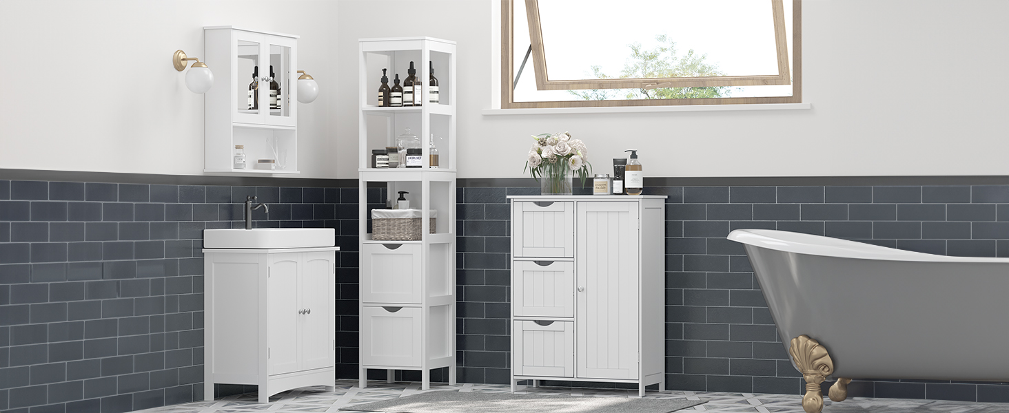 Bathroom Floor Storage Cabinet