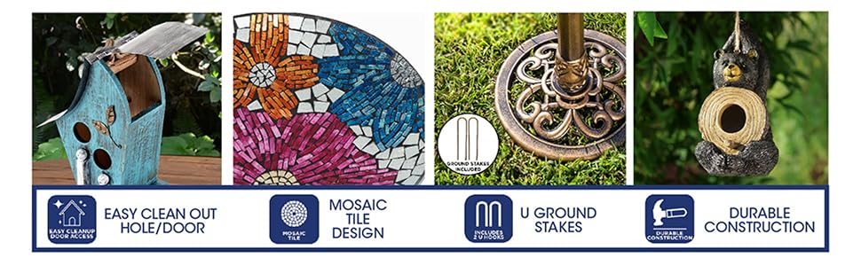 ceramic patio flower power house yellow deck pole replacement on para butterfly houses stakes