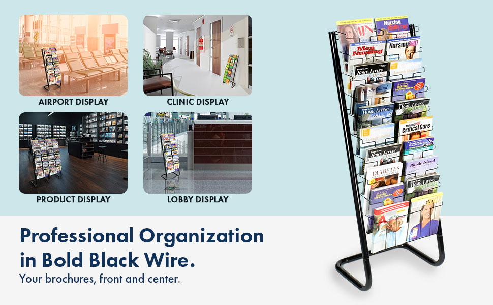 floor standing wire magazine rack