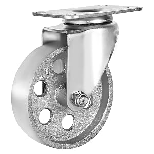 4 pcs 102 mm up to 720 kg steel gray heavy duty metal castor wheels caster no brake