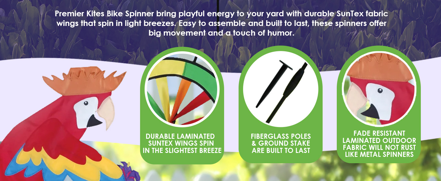 Weather-resistant wind spinner, durable spinner, spinning yard art, whimsical garden