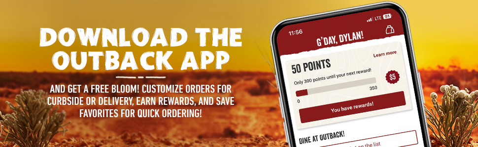 outback steak father's dad gift occassion birthday anniversary celebrate happy hour date present