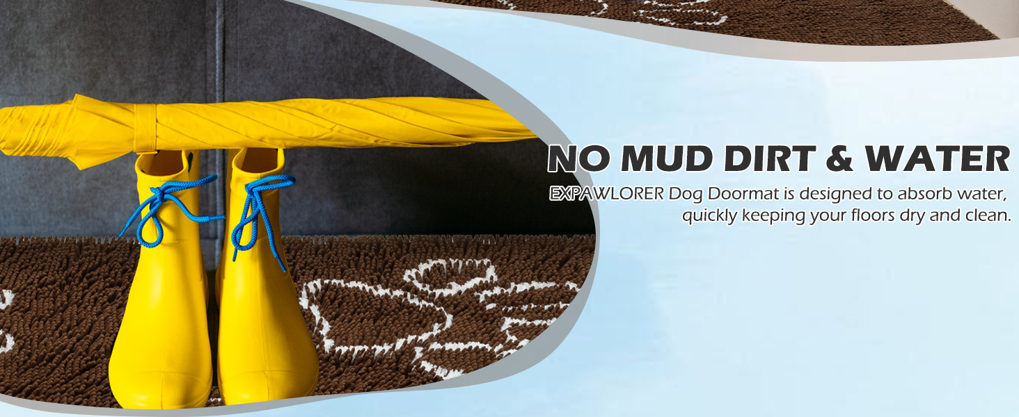 No Mud Dirt &amp; Water Dog Doormat absorb water, quickly keeping your floors dry and clean.