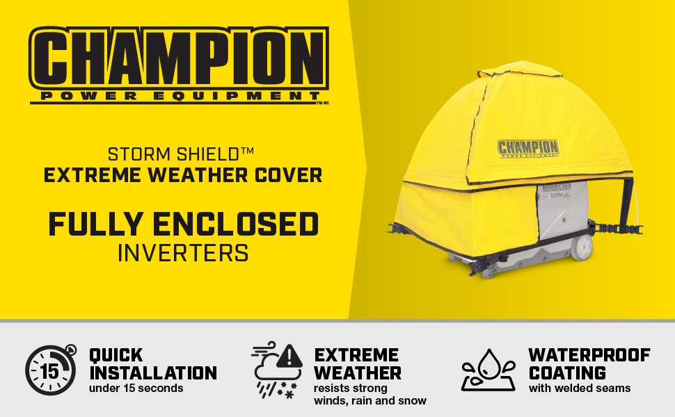 Champion Storm Shield Extreme Weather Cover by GenTent for 2000 to 8500 Starting Watt Inverters