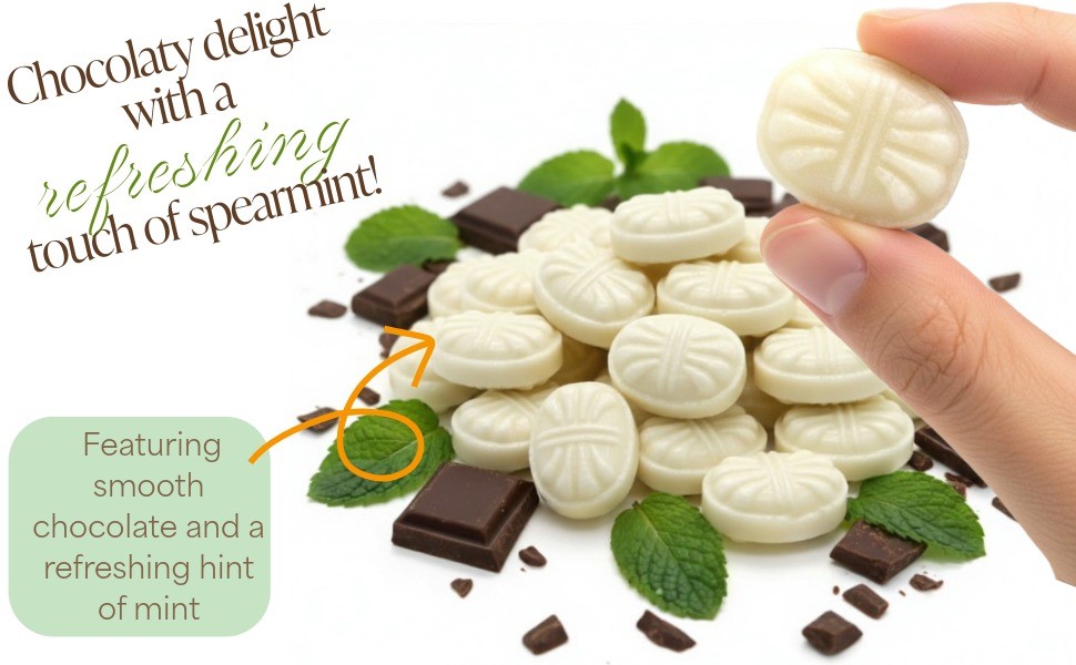 Delightful candies combine refreshing mint with rich chocolate for a perfectly balanced treat