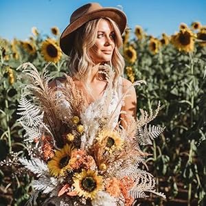 Artificial Sunflower Flowers Long Stem Silk Fake Sunflowers Decoration for Bulk Yellow Decor