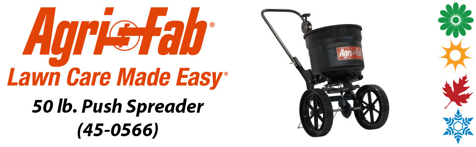 The Agri-Fab 50lb. Push Spreader will help you grow the beautiful lawn that you’ve always wanted