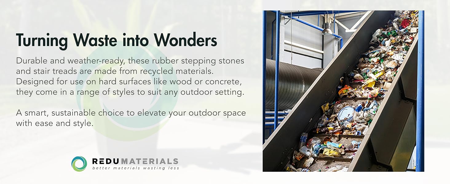 Plastic waste moves on conveyor belt in recycling plant. Text reads: Turning Waste into Wonders