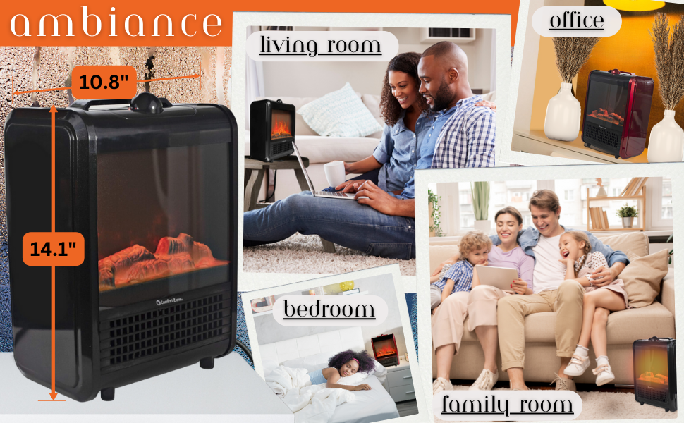 mini fireplace space heater is great for office break room dorm living room bedroom workshop den