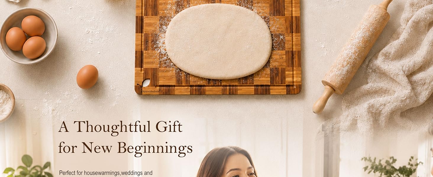 bamboo cutting board set used for baking