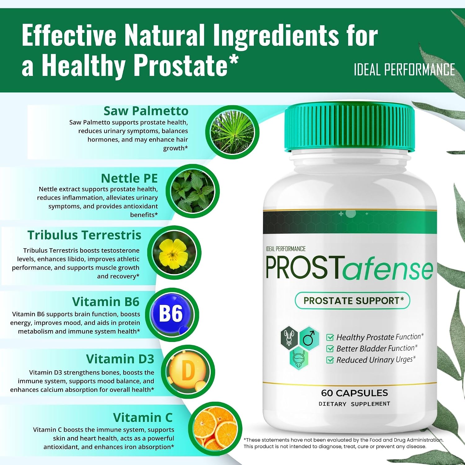 Prostafense Prostate Health Supplements for Men Capsules, Official Prostafense All Natural Support Pills - Maximum Strength