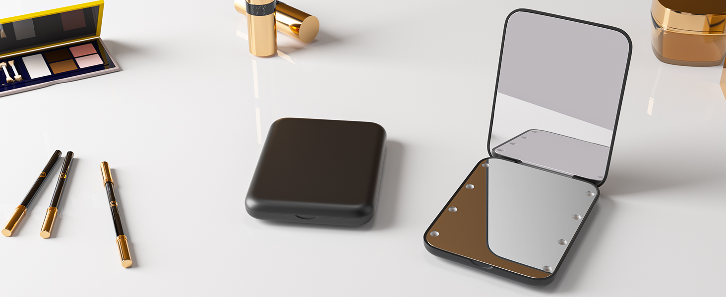 black compact mirror