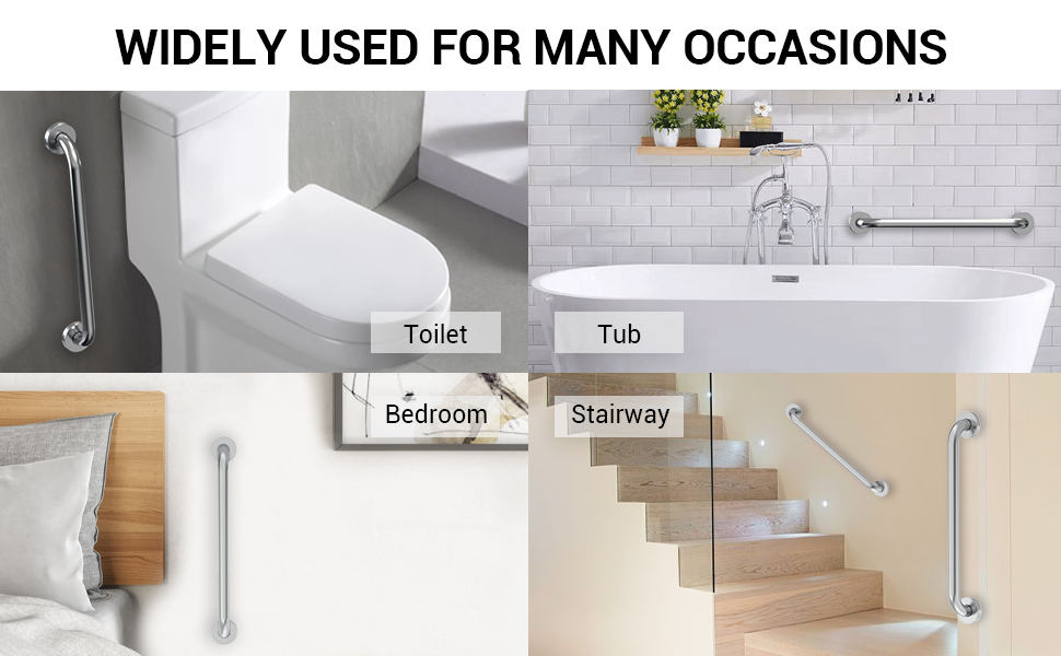 12 Inch Grab Bars for Bathtubs and Showers Brushed Nickel, Safety Shower Grab Bars for Seniors
