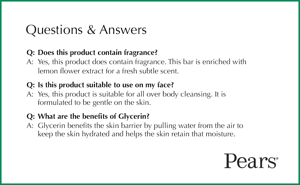 Pears Lemon Questions and Answers