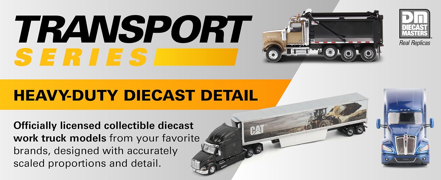 Diecast Masters Transport Series, officially licensed collectible diecast work trucks.