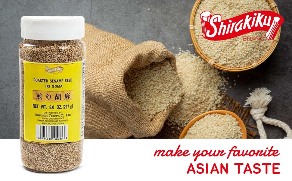 Shirakiku Roasted White Sesame Seeds (Iri Goma) 8oz (Pack of 1)