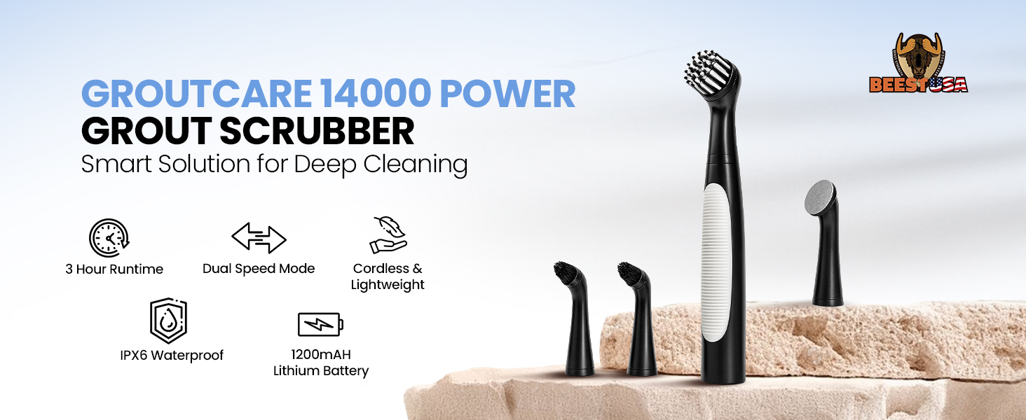 Grout brush cleaner for tile and floor