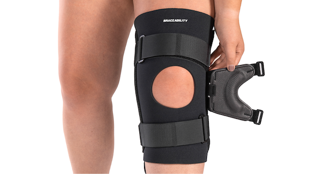 adjustable c shaped buttress for inner or outer kneecap support