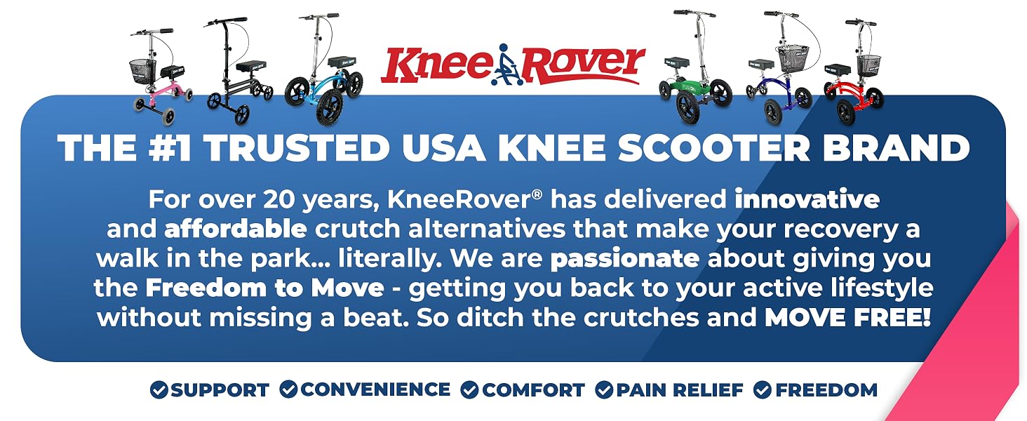 Kneerover scooter knee scooter broken foot surgery ankle injury knee walker rolling foldable scooter